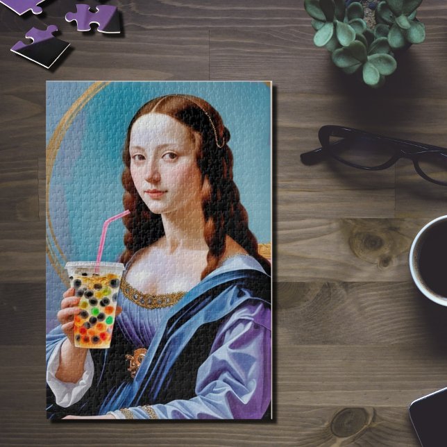 Quebra-cabeça O Momento de Chá Bubble da Mona Lisa – Quebra-Cabe (Criador carregado)