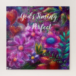 Quebra-cabeça O momento de Deus é perfeito, Abstrato Floral, ros
