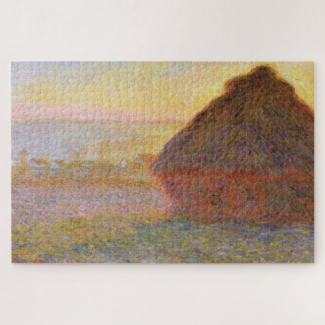 Quebra-cabeça O Monte de Feno (Pôr do Sol) de Claude Monet (1890 (Horizontal)