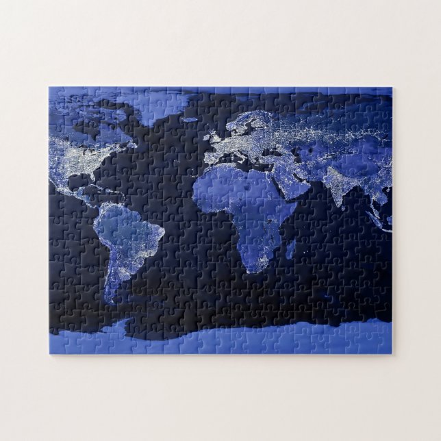 Quebra-cabeça O Mundo à Noite - Mapa, Espaço (Horizontal)
