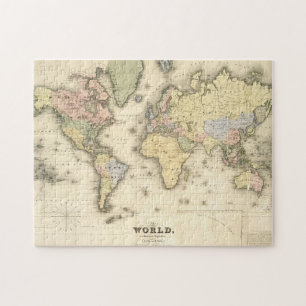 Quebra-cabeça O mundo na projeção de Mercator 1840