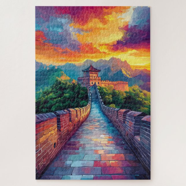 Quebra-cabeça O Muro Excelente da China. (Vertical)