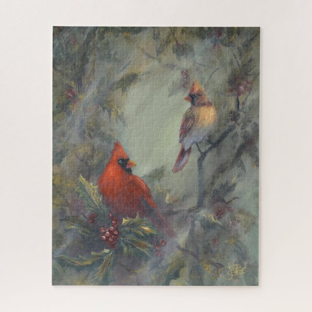 Quebra-cabeça "O Natal Está Chegando" Cardinals (Vertical)
