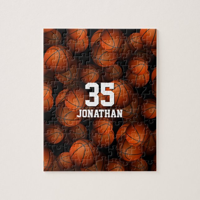 Quebra-cabeça O padrão das bolas de basquete meninos meninas per (Vertical)