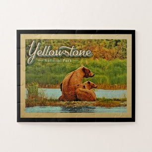 Quebra-cabeça O parque nacional de Yellowstone carrega o vintage