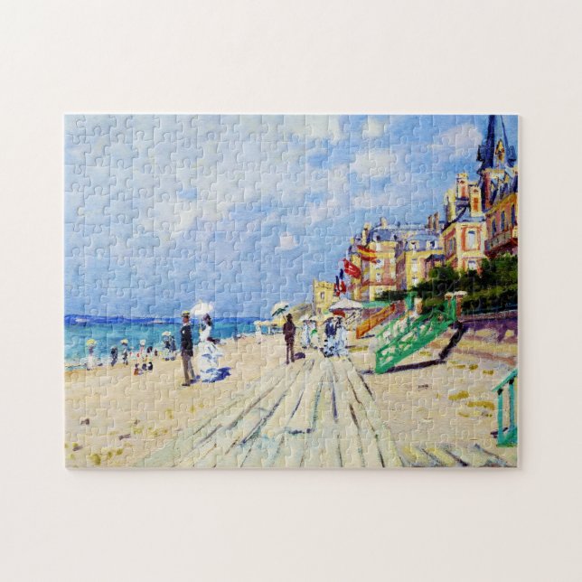 Quebra-cabeça O passeio à beira mar em Trouville Claude Monet (Horizontal)