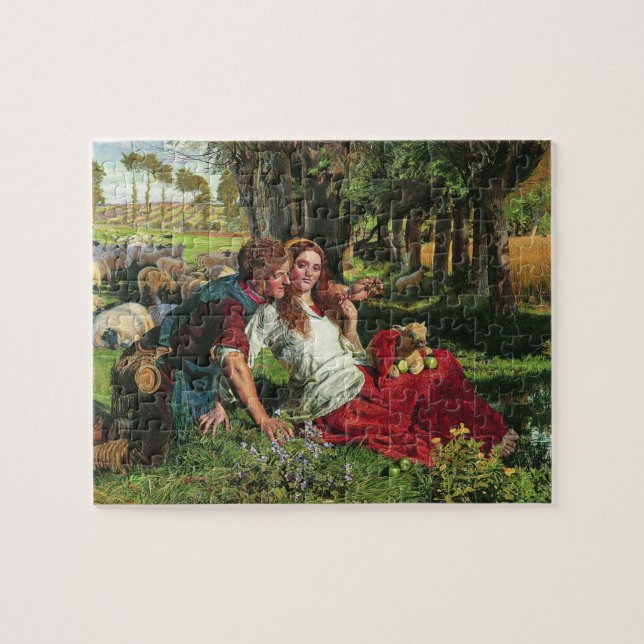 Quebra-cabeça O Pastor e seu Namorada (de Holman Hunt) (Horizontal)
