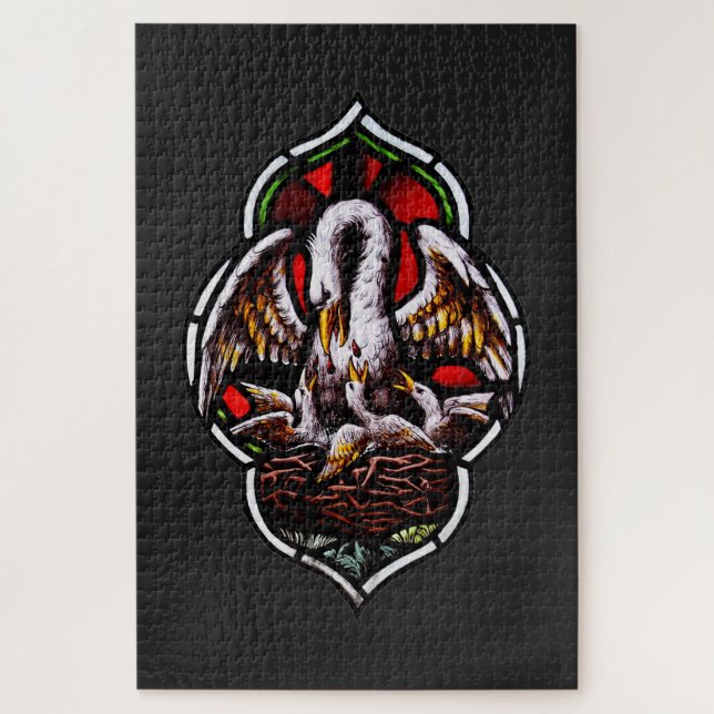 Quebra-cabeça O Pelicano como símbolo cristão (Vertical)