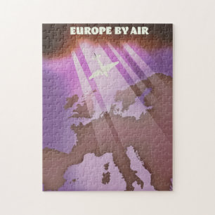 Quebra-cabeça O poster de viagens do estilo Europa por Air Vinta
