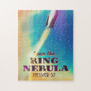 Quebra-cabeça O poster de viagens Espacial da Nebulosa do Anel (