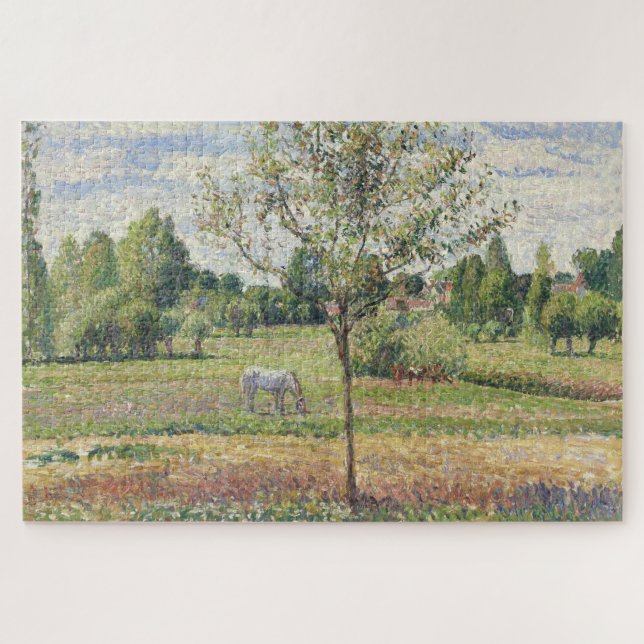 Quebra-cabeça O Prado com Cavalo Cinzento, Eragny, Pintura a Óle (Horizontal)