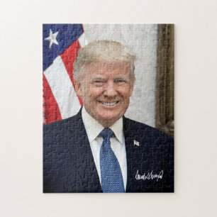 Quebra-cabeça O Presidente Donald Trump Com Sua Assinatura