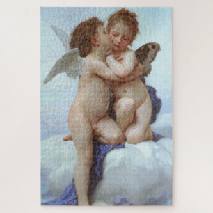 Quebra-cabeça O primeiro beijo, amor e psyche, Bouguereau