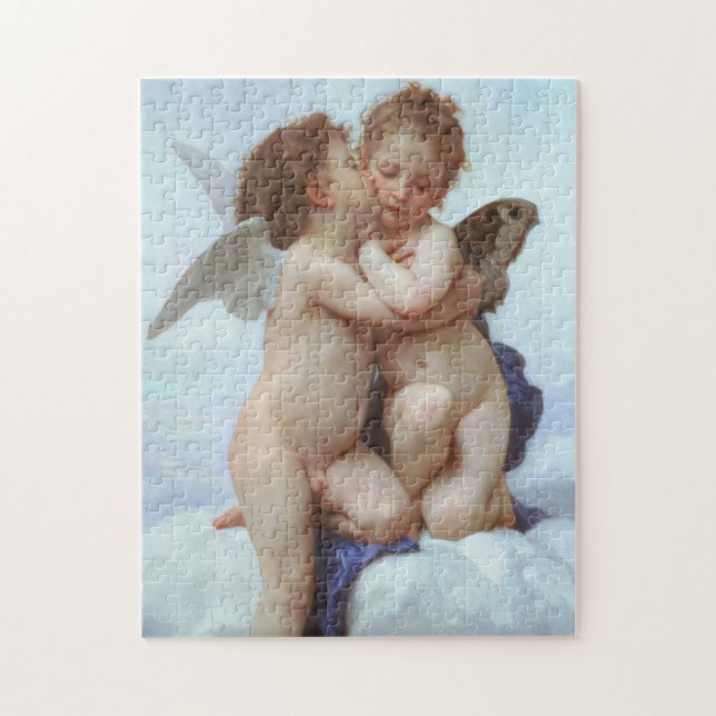 Quebra-cabeça O primeiro beijo, amor e psyche, Bouguereau (Vertical)