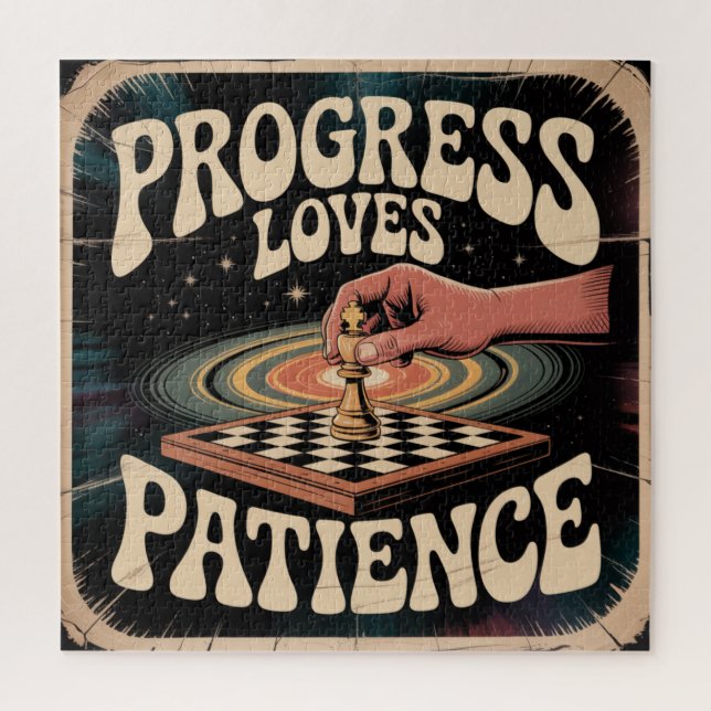 Quebra-cabeça O progresso ama a paciência (Vertical)