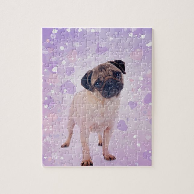 Quebra-cabeça O Pug bonito e aquece a arte de Digitas (Vertical)