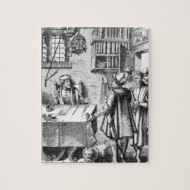 Quebra-cabeça O receptor dos impostos, após um woodcut 'no uso (Vertical)