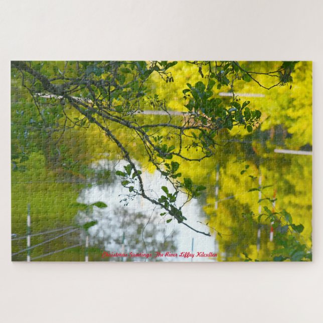 Quebra-cabeça O rio Liffey Kilcullen. Cartões de natal (Horizontal)