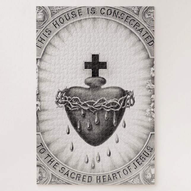 Quebra-cabeça O Sagrado Coração de Jesus Símbolo Divino (Vertical)