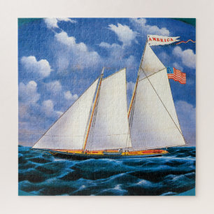 Quebra-cabeça O Schooner Yacht "America", por James Bard