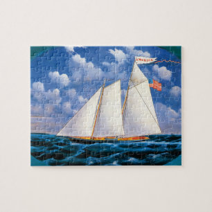 Quebra-cabeça O Schooner Yacht "America", por James Bard