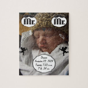 Quebra-cabeça O Sr. Mustache Lil Man Baby Boy Stats