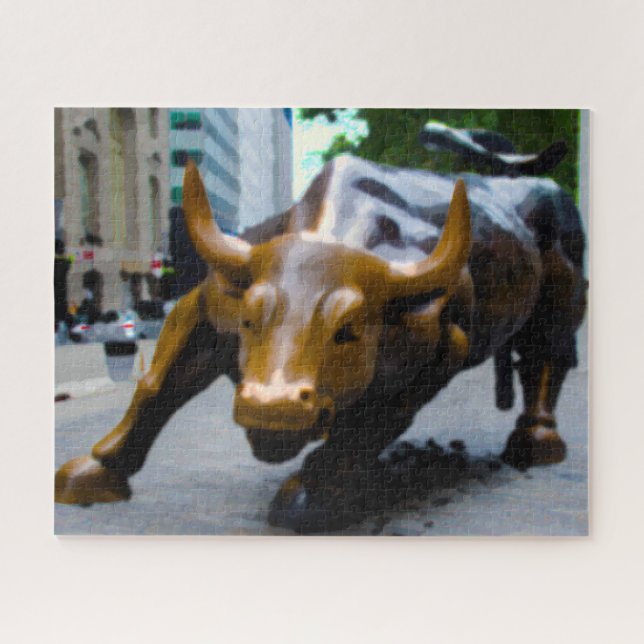 Quebra-cabeça O Touro da Wall Street Nova York. (Horizontal)