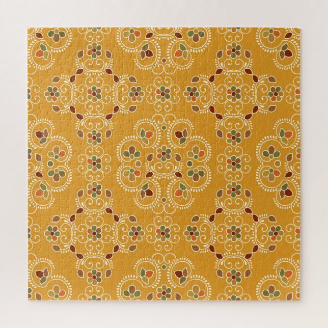 Quebra-cabeça O tradicional estilhaço indiano, padrão perfeito. (Vertical)