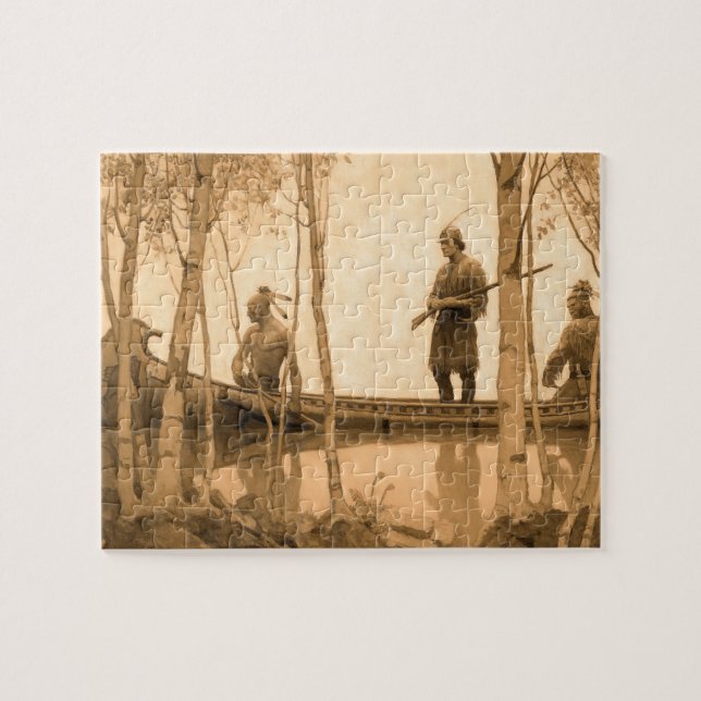 Quebra-cabeça O Último dos Moicanos por Newell Convers Wyeth (Horizontal)