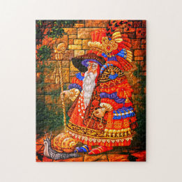 Quebra-cabeça O Velho Mágico Caminhando Com O Caracol