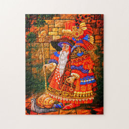 Quebra-cabeça O Velho Mágico Caminhando Com O Caracol