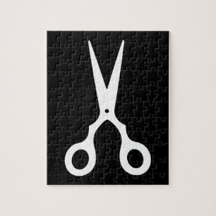 Quebra-cabeça O vetor simples Scissors (escolha sua própria cor)