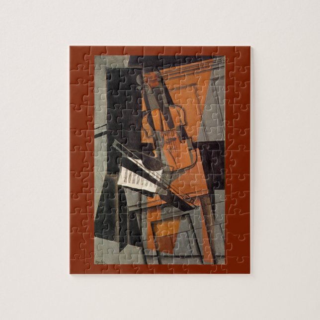Quebra-cabeça O violino ~ 1916 ~ Cubismo Sintético ~ Juan Gris (Vertical)