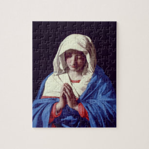 Quebra-cabeça O Virgin na oração, 1640-50 (óleo em canvas)