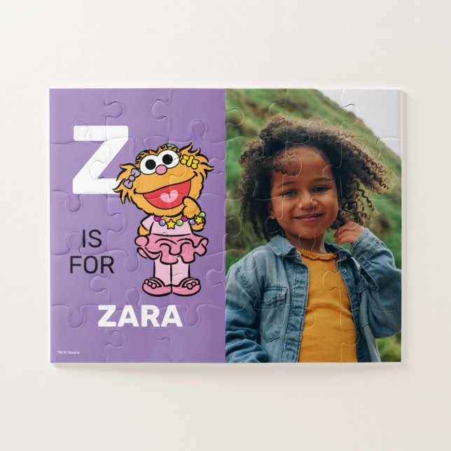 Quebra-cabeça O Z personalizado é para Zoe | Foto (Horizontal)
