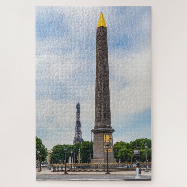 Quebra-cabeça Obelisk e Eiffel Tower de la Concorde - Paris (Vertical)