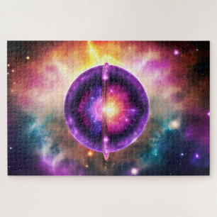 Quebra-cabeça Objeto Celestial Místico Amarelo Roxo Cósmico