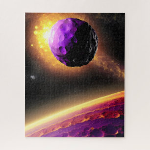Quebra-cabeça Objeto Roxo Gigante Orbitando Em Direção À Superfí