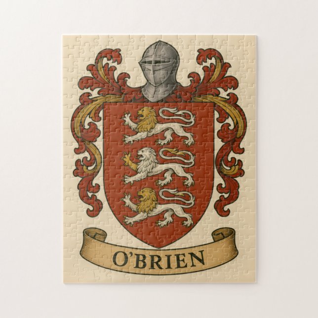 Quebra-cabeça O'Brien Family Crest Silver Plated Puzzle (Vertical)