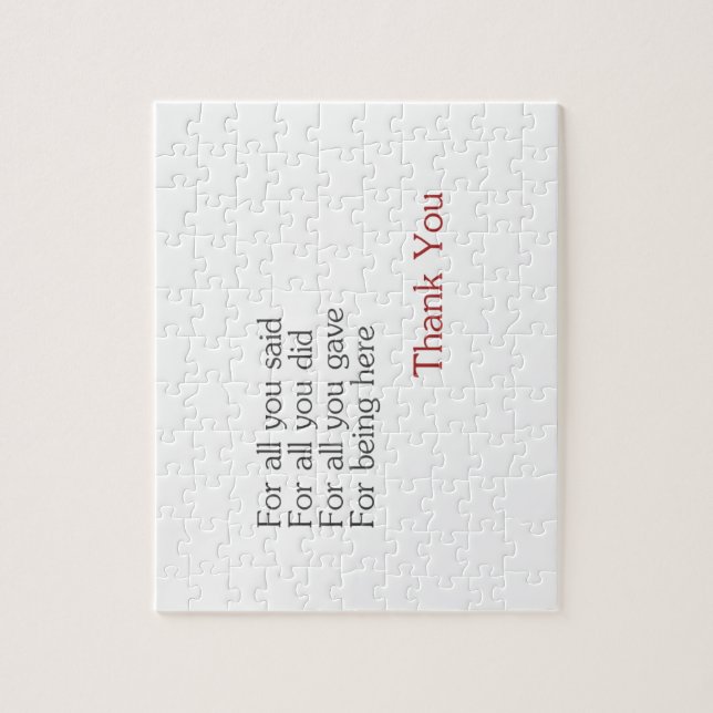 Quebra-cabeça Obrigado para tudo (Vertical)