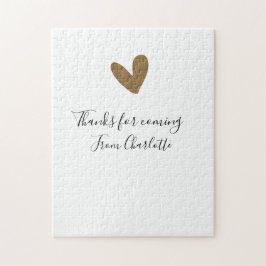 Quebra-cabeça obrigado por vir adicionar nome mensagem de texto 