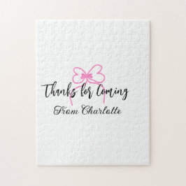 Quebra-cabeça obrigado por vir adicionar nome mensagem de texto 