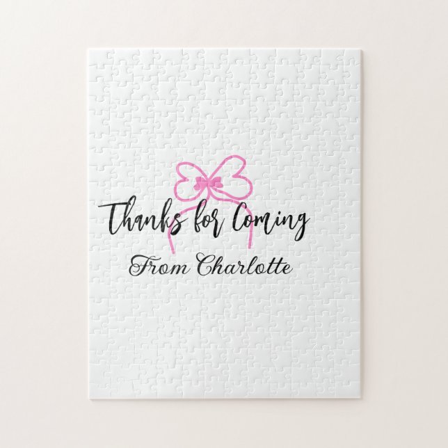 Quebra-cabeça obrigado por vir adicionar nome mensagem de texto  (Vertical)