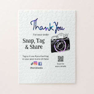 Quebra-cabeça Obrigado snap tag compartilhar câmera de mídia adi