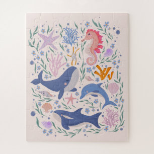 Quebra-cabeça Ocean Nursery Art - Criaturas do Mar Whimsical