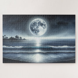 Quebra-cabeça Oceano Lua Ondas Celestiais Céu Noturno Celestial
