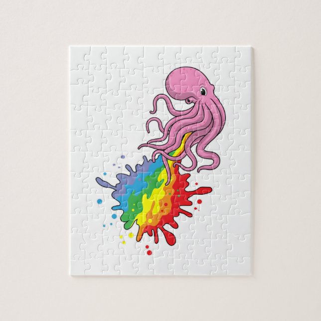 Quebra-cabeça Octopus com arco-íris (Vertical)
