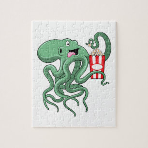 Quebra-cabeça Octopus com pipoca