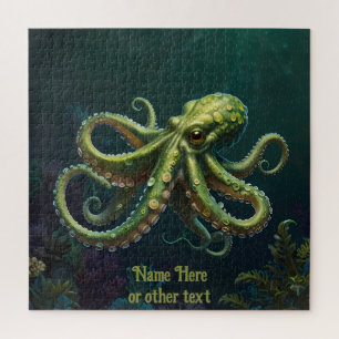 Quebra-cabeça Octopus Verde Debaixo do Banheiro do Mar
