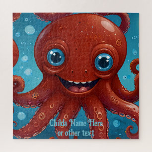 Quebra-cabeça Octopus Vermelho Cinto, Sorrindo Sob O Mar
